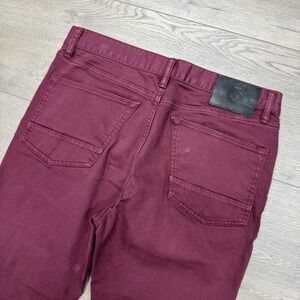 Roark HWY 133 Denim Slim Fit Maroon Red Pants Mens Sz 32x32